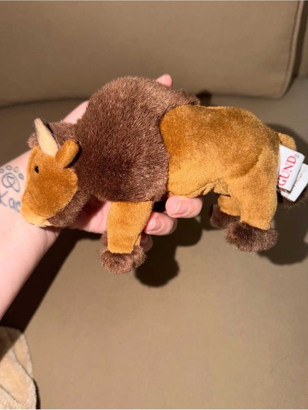 GUND Brown and Dark Brown Plush Bison